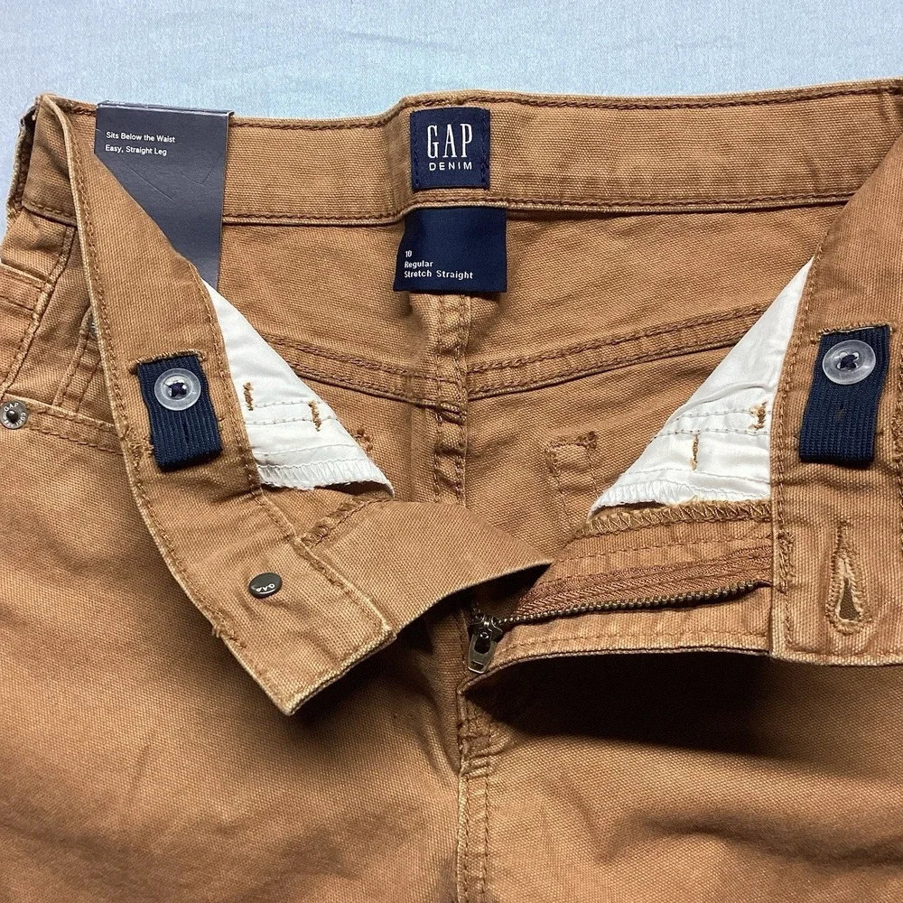 Boys Gap Denim Size 10 Regular Stretch Straight Khaki